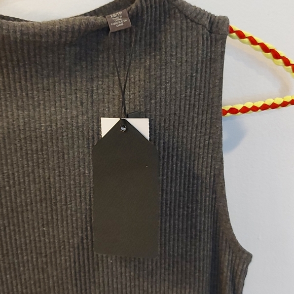 Maxi dress in Grey knit, two side slits - Picture 3 of 4